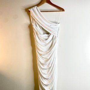 Fashion Nova White Ruched Dress Size 2X